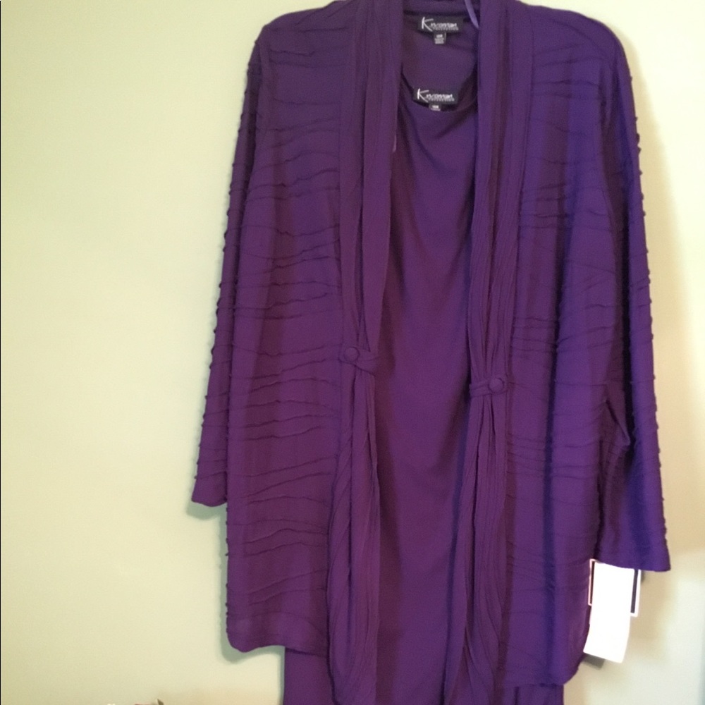 K Woman Purple Sleeveless Dress & Jacket Si…